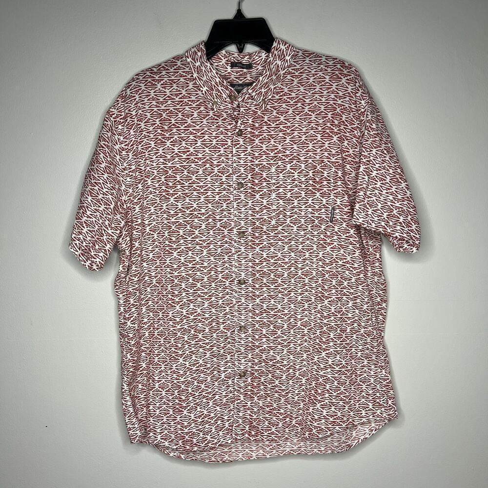 Eddie Bauer Men's Classic Fit Short Sleeve Button Up XL Cotton Casual Resort